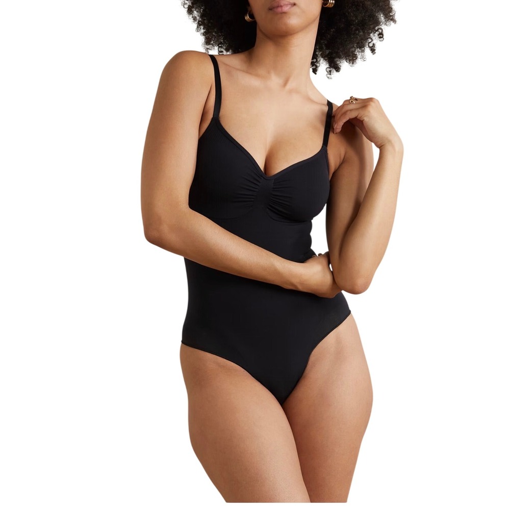SKIMS Seamless Sculpt Brief Bodysuit Onyx Black XS Shapewear Low Back